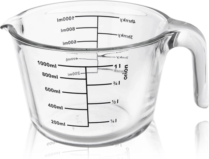 Jarra medidora de cocina de vidrio 1 l