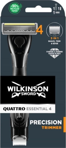 Wilkinson Quattro Essential maquinilla de afeitar masculina con recortador