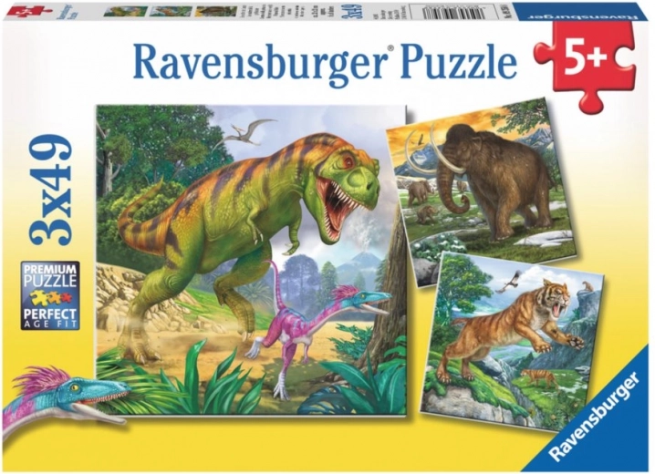 Puzle de dinosaurios 3×49 piezas