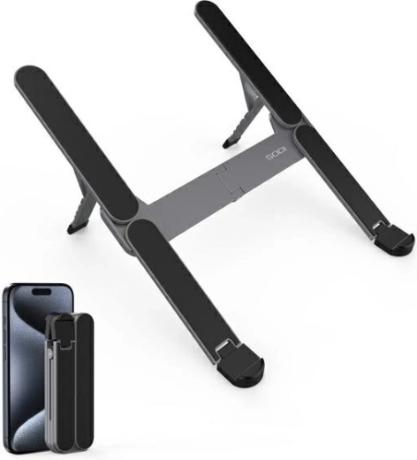 Soporte plegable compacto para portátil, gris
