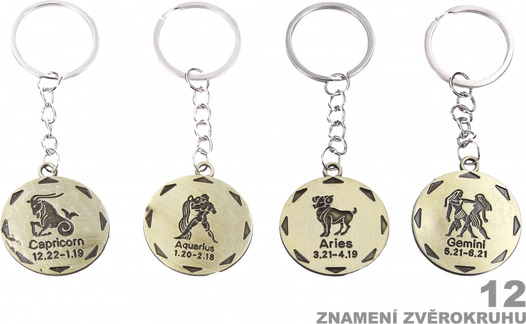 Llavero redondo con signo del zodiaco