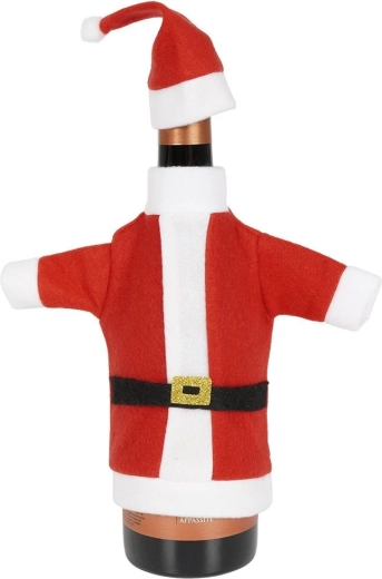 Funda navideña para botella de vino Santa