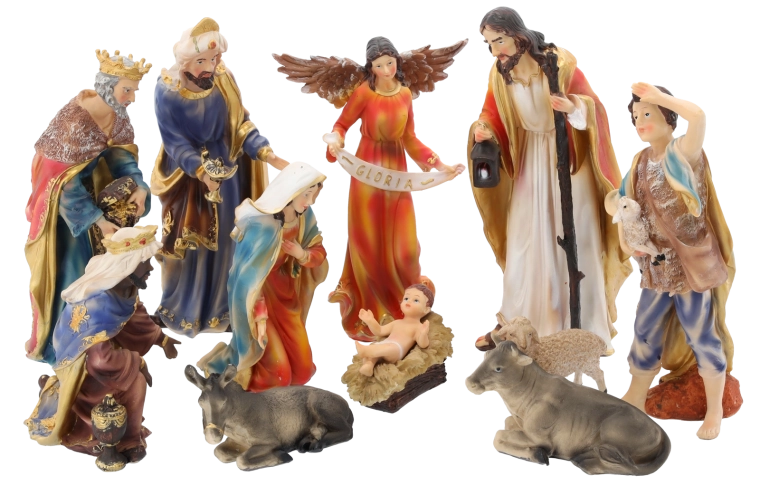Set completo de 11 figuras para un belén tradicional