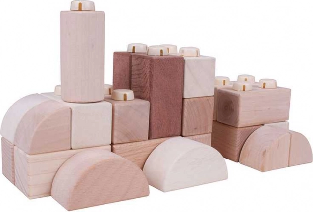 Cubos de conexión de madera natural 100 uds en caja