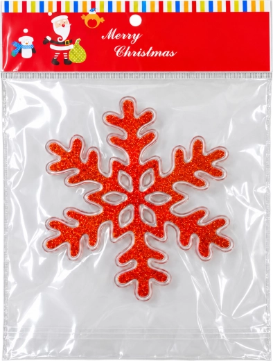 Pegatina de gel navideña para ventana con copo de nieve, 20 × 20 cm - 1 unidad
