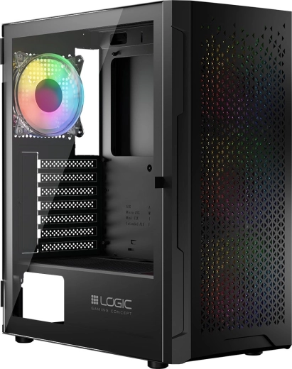 Caja de ordenador LOGIC Aramis ARGB Midi USB 3.0 negra