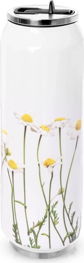 Taza térmica con forma de lata con flores 700 ml