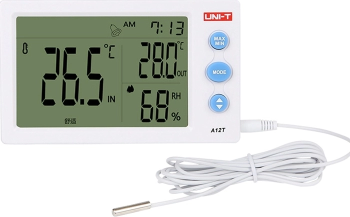 Uni-T A12T medidor de temperatura y humedad con sonda externa