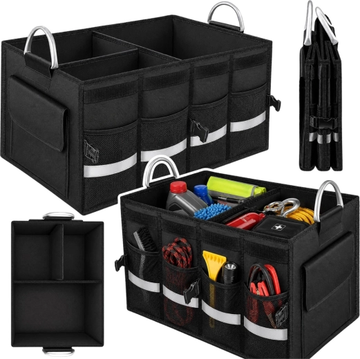 Organizador plegable para el maletero del coche 50 l negro