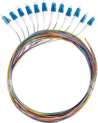 Pigtail óptico SM OS2 LC/UPC 2 m G657A1 semi-tight, multicolor