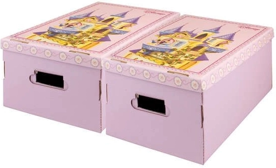 Set de cajas de almacenamiento con motivo DISNEY PRINCESS, rosa, 29 × 48 × 20 cm