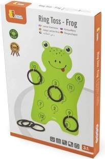 Juego de madera de lanzamiento de aros – rana