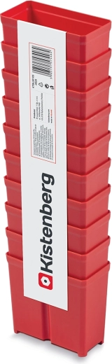 Juego de 10 cajas de plástico para herramientas, rojas, apilables