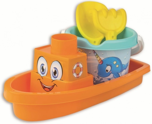 Androni set de arena Pez Feliz con barco