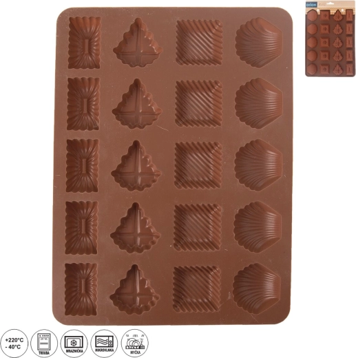 Molde de silicona para pracny, mezcla de formas, marrón, 20 uds