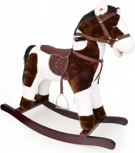 Caballo balancín marrón y blanco