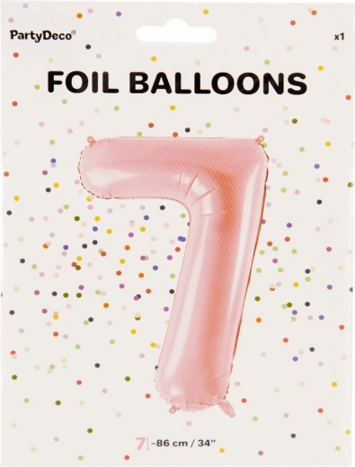 Globo de foil número 7 rosa 86 cm