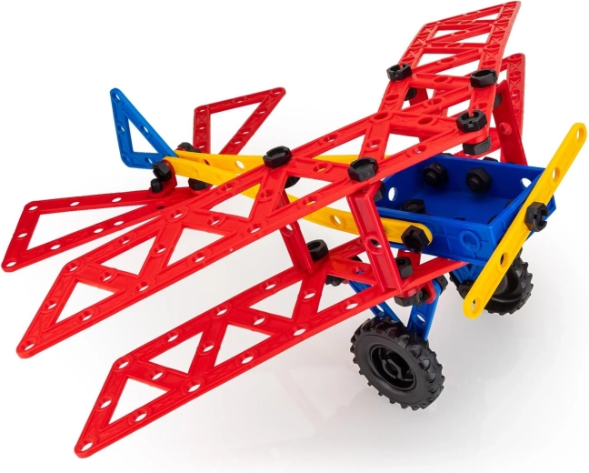 Modelos creativos: biplano, vehículos y barcos