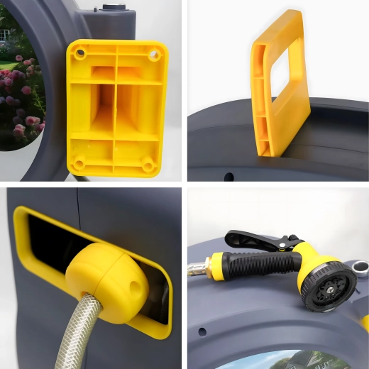 Enrollador automático de pared para manguera de jardín 1/2" 30 m – set