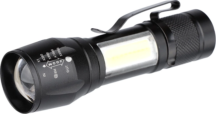 Linterna LED metálica recargable Solight 150 + 60 lm