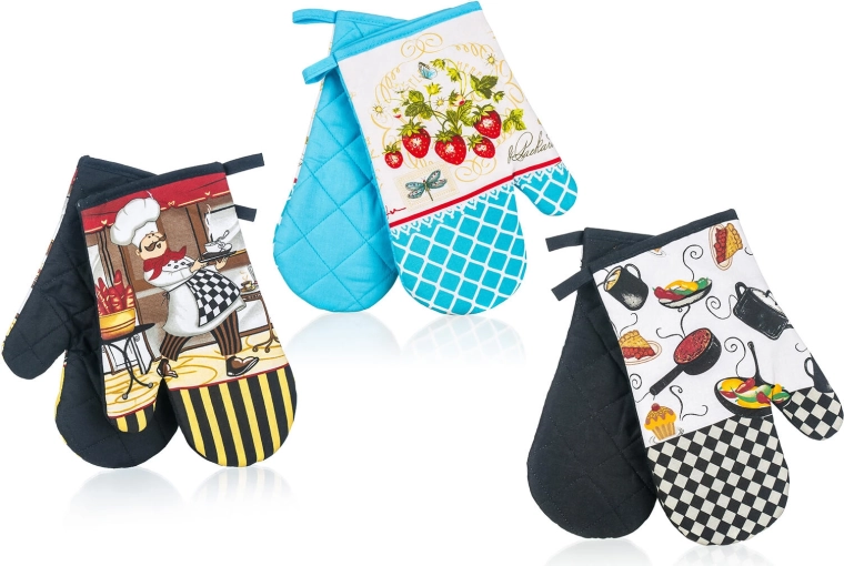 Agarraderas de cocina con imán, 27 × 17 cm, set de 2 uds., mix de diseños