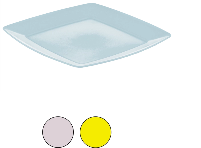 Plato de postre cuadrado de 20,5 cm de plástico resistente
