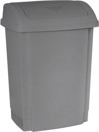 Papelera basculante de 15 l gris de polipropileno