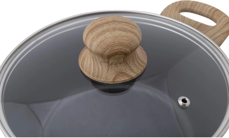Tapa de vidrio con orificio para el vapor