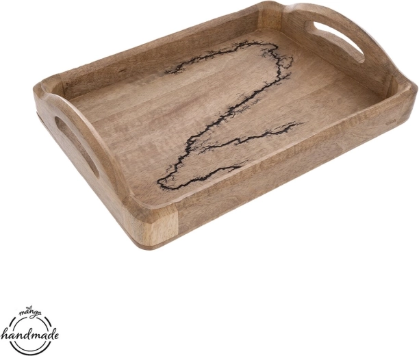 Bandeja de madera de mango electric 35,5 × 25 cm