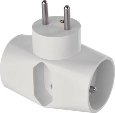 Base múltiple EMOS 2× redonda + 1× rectangular, blanca