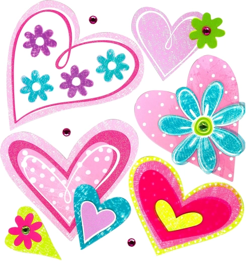 Pegatinas divertidas con corazones