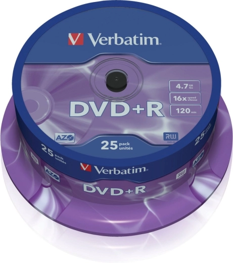 Verbatim DVD+R Matt Silver 4,7 GB 16×, 25 unidades