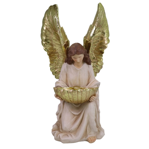 Figura decorativa navideña de ángel de resina 50 cm - 1 pieza