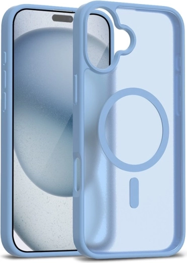 funda magnética híbrida mate MagSafe para iPhone 17 – azul