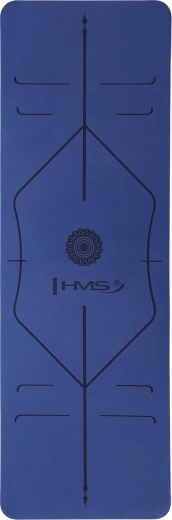 Esterilla de yoga HMS YM10 – azul oscuro de TPE con líneas guía