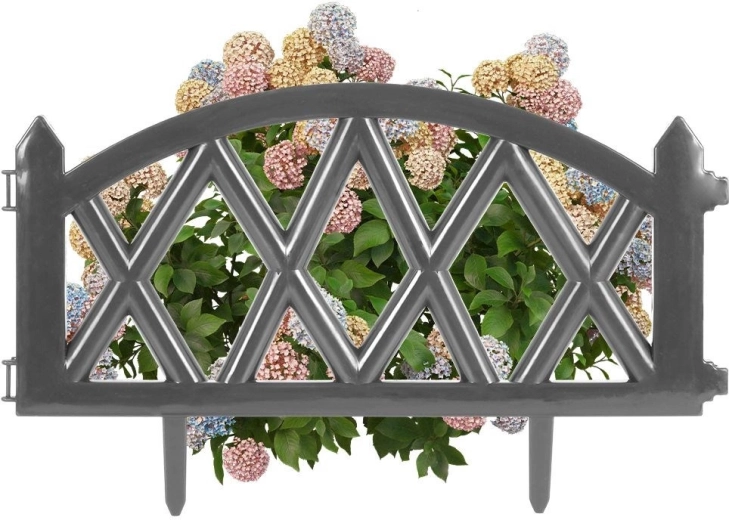 Valla decorativa de jardín en grafito 49 × 30 cm Vilde