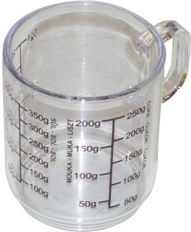Jarra medidora con asa 0,25 l de plástico transparente