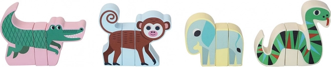 Rompecabezas magnético de madera de animales Jungle