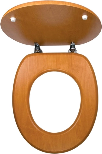 Asiento de WC en nogal claro de MDF chapado