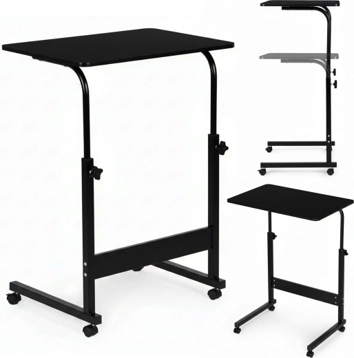 Mesa móvil para sofá y portátil, negra, ModernHome
