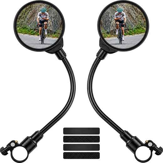 Espejos retrovisores universales para manillar de bicicleta y scooter, negro, set de 2 uds.