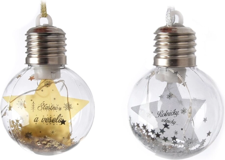 Adorno navideño colgante tipo bola con luz LED 8 × 8 × 10 cm (2 variantes)