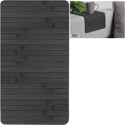 Mantel individual enrollable de bambú negro para mesa 44 × 24 cm