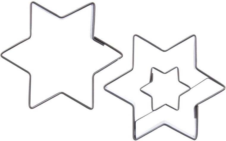 Cortador de galletas de acero inoxidable estrella, set de 2 uds.