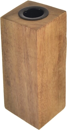 Candelero de madera de mango y metal 15 cm