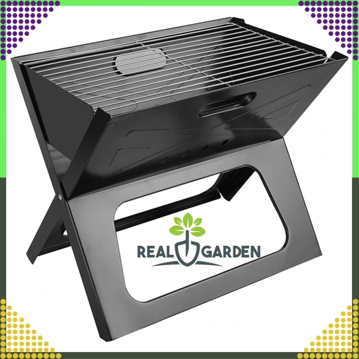 Parrilla de carbón turística plegable y portátil tipo maletín