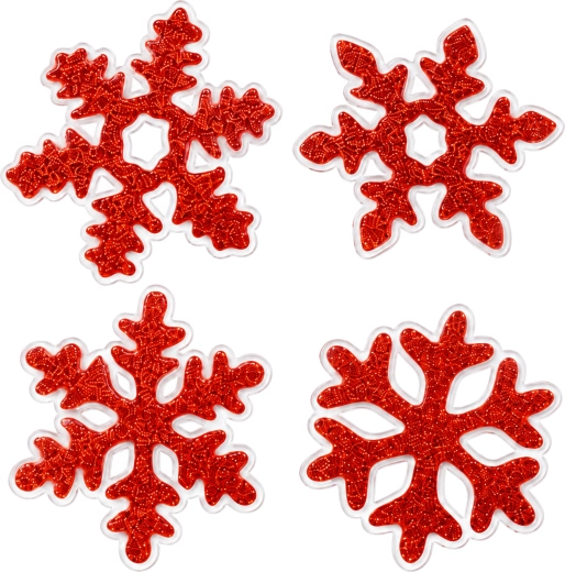 Copos rojos brillantes