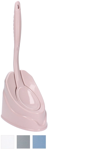 Cepillo de inodoro con soporte – conjunto compacto de plástico