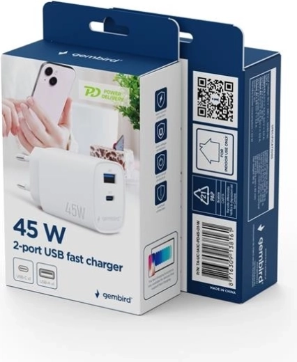 Potencia de 45 W para carga rápida