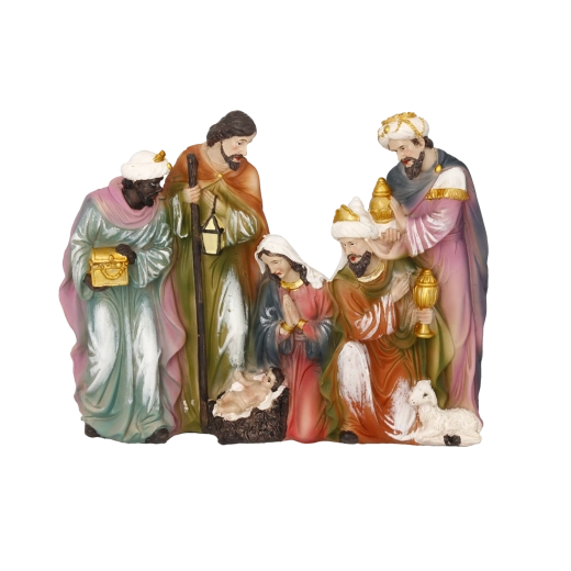 Figura de belén – Nacimiento de Jesús con los Tres Reyes 25,7 × 4,5 × 20 cm